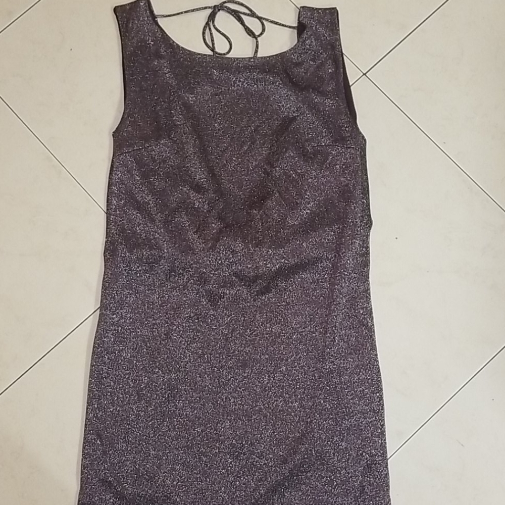 Metallic brown mini party dress